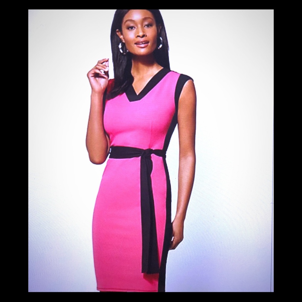 Color Block V-Neck Sheath